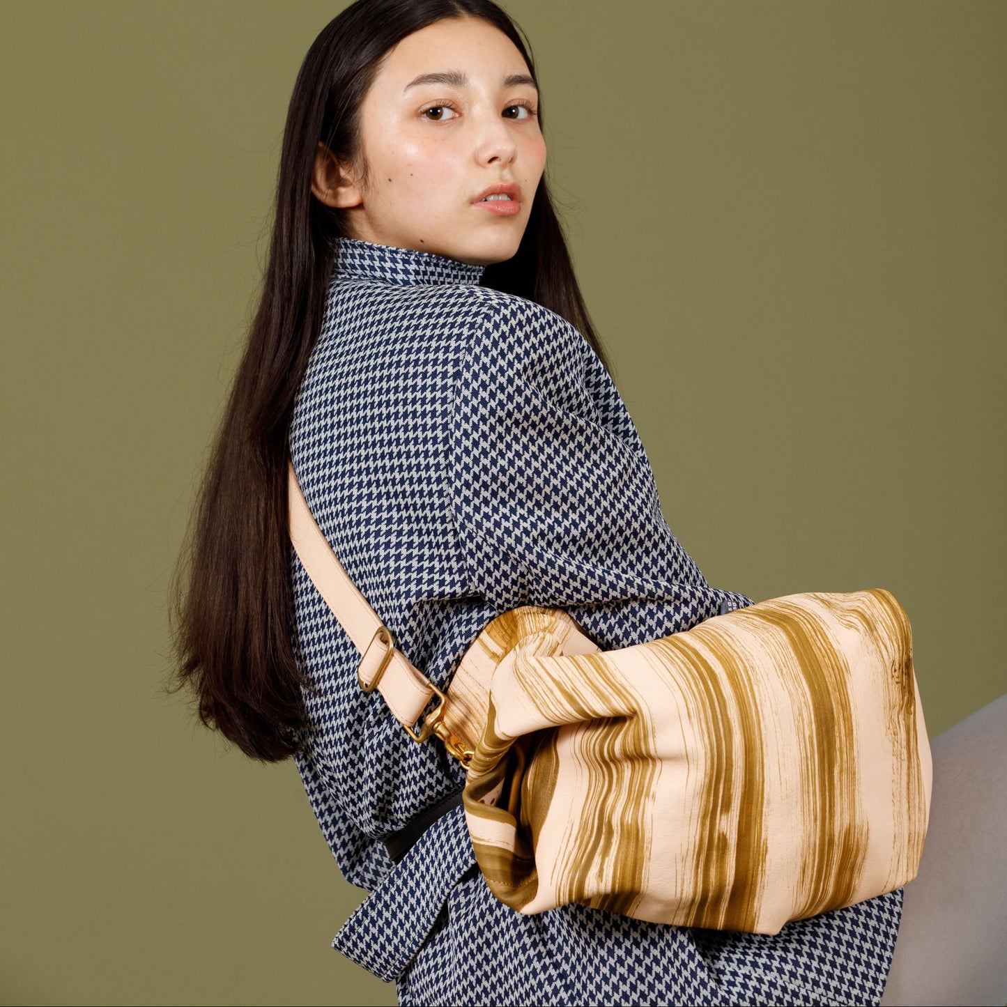 SAILINB M BAG + Leather Sailing Bag + Powder Beige COFFEE