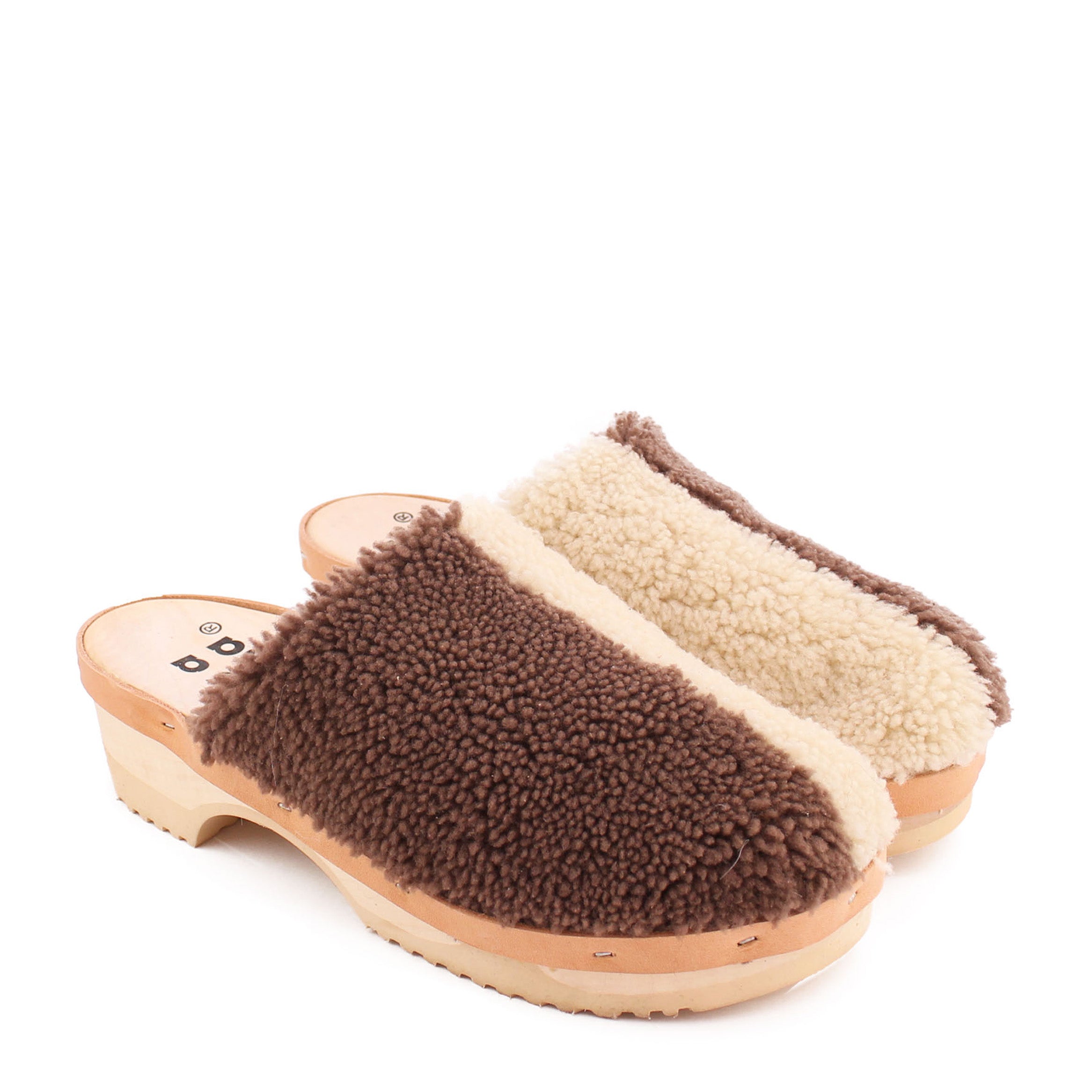 PANTO CURLY DUO + Shearling Clogs + Teddy / Natural