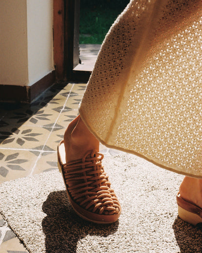 NET PANTO + Cotton Dark Clog Sandals + All Black
